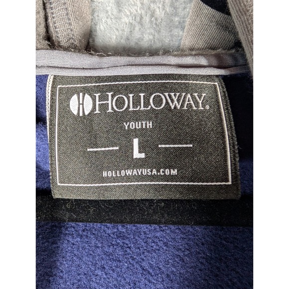 Holloway Youth Berkeley "B" Varsity Letterman Jacket Navy/Gray - Picture 7 of 14
